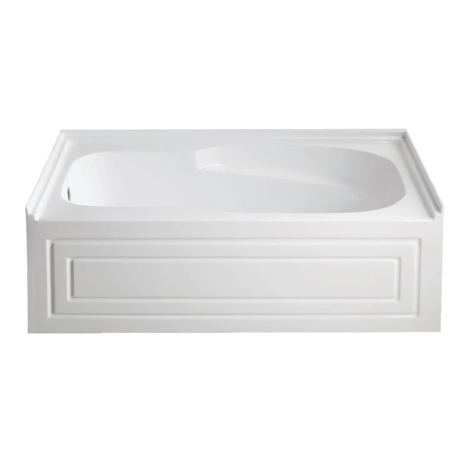 Aqua Eden VTAM6031L21B Oriel 60-Inch Anti-Skid Acrylic Alcove Tub with Left Hand Drain Hole in White