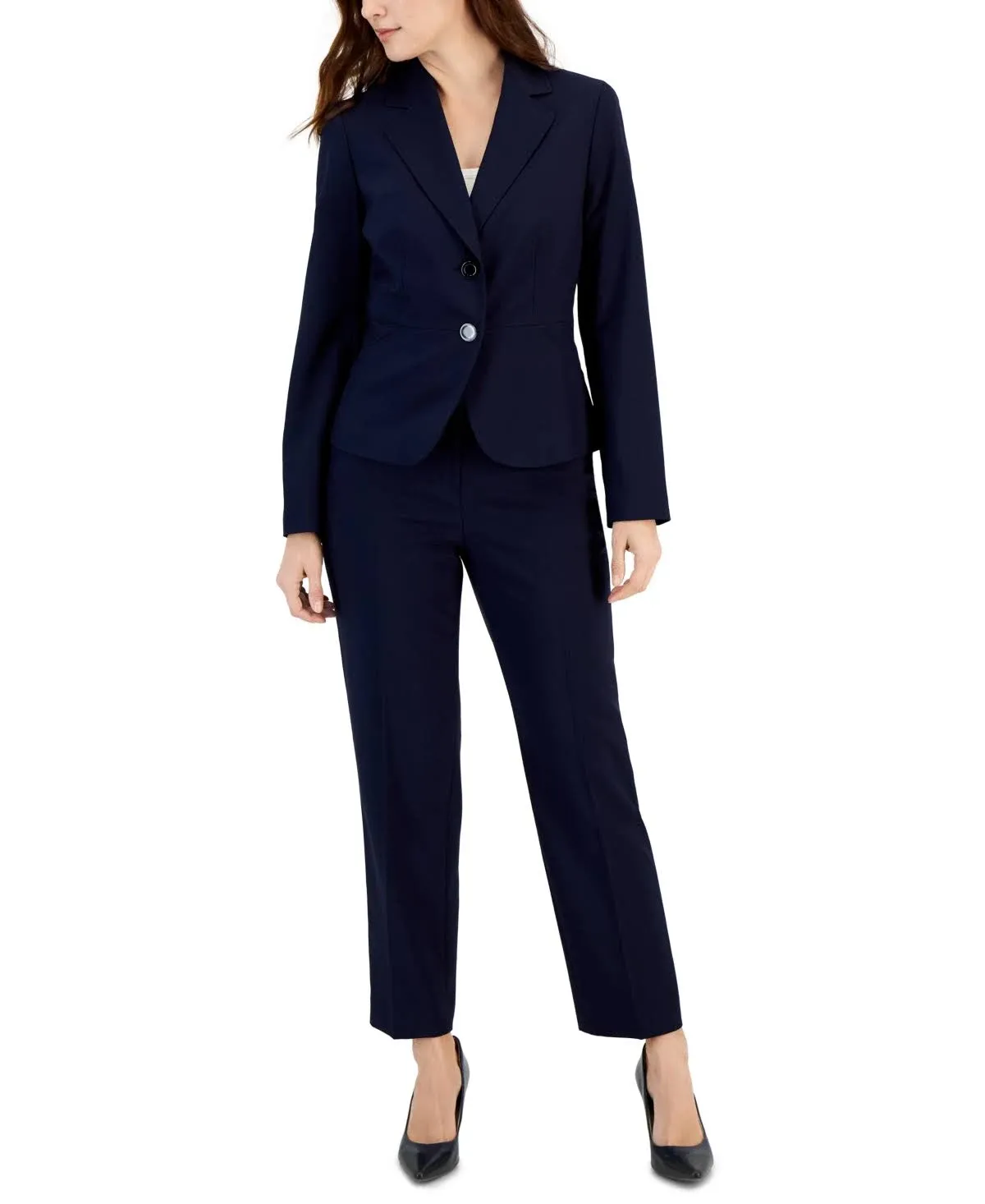 Le Suit Women's 2-Button Jacket & Slim Pant