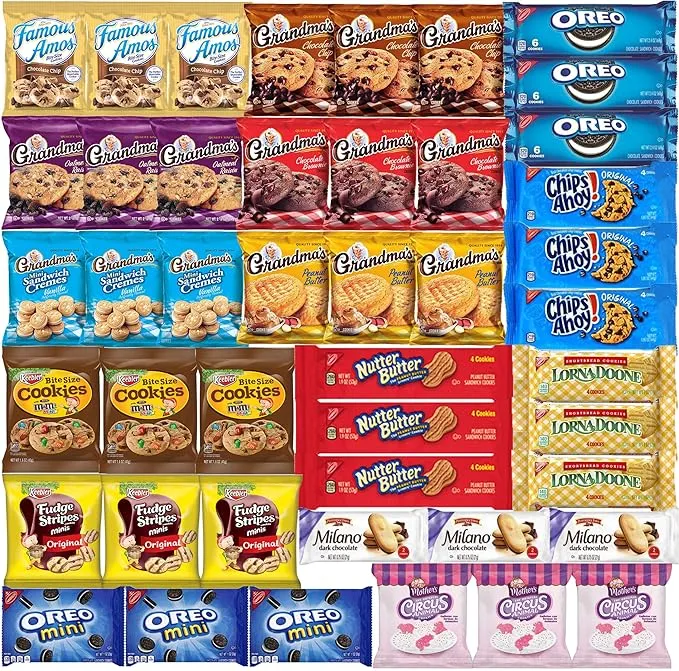 Cookies Individually Wrapped Variety Pack - Cookies Bulk Assortment Care Package Sampler (45 Count)