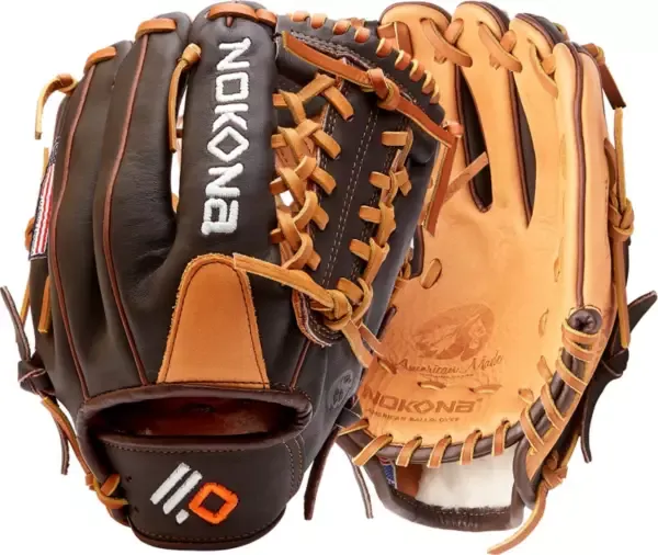 Nokona S-200M Handcrafted Alpha Baseball Glove - Modified Trap for Infield and Outfield Positions, Youth Age 14 and Under 11.25 Inch Mitt, Made in The USA