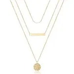 Dainty Layered Choker Necklace, Handmade 14K Gold Plated Y Pendant Necklace Mult