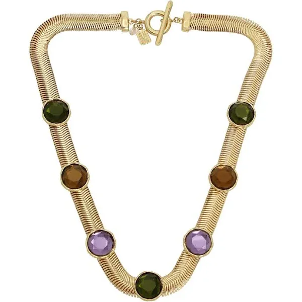 Faux Stone Gem Collar Necklace