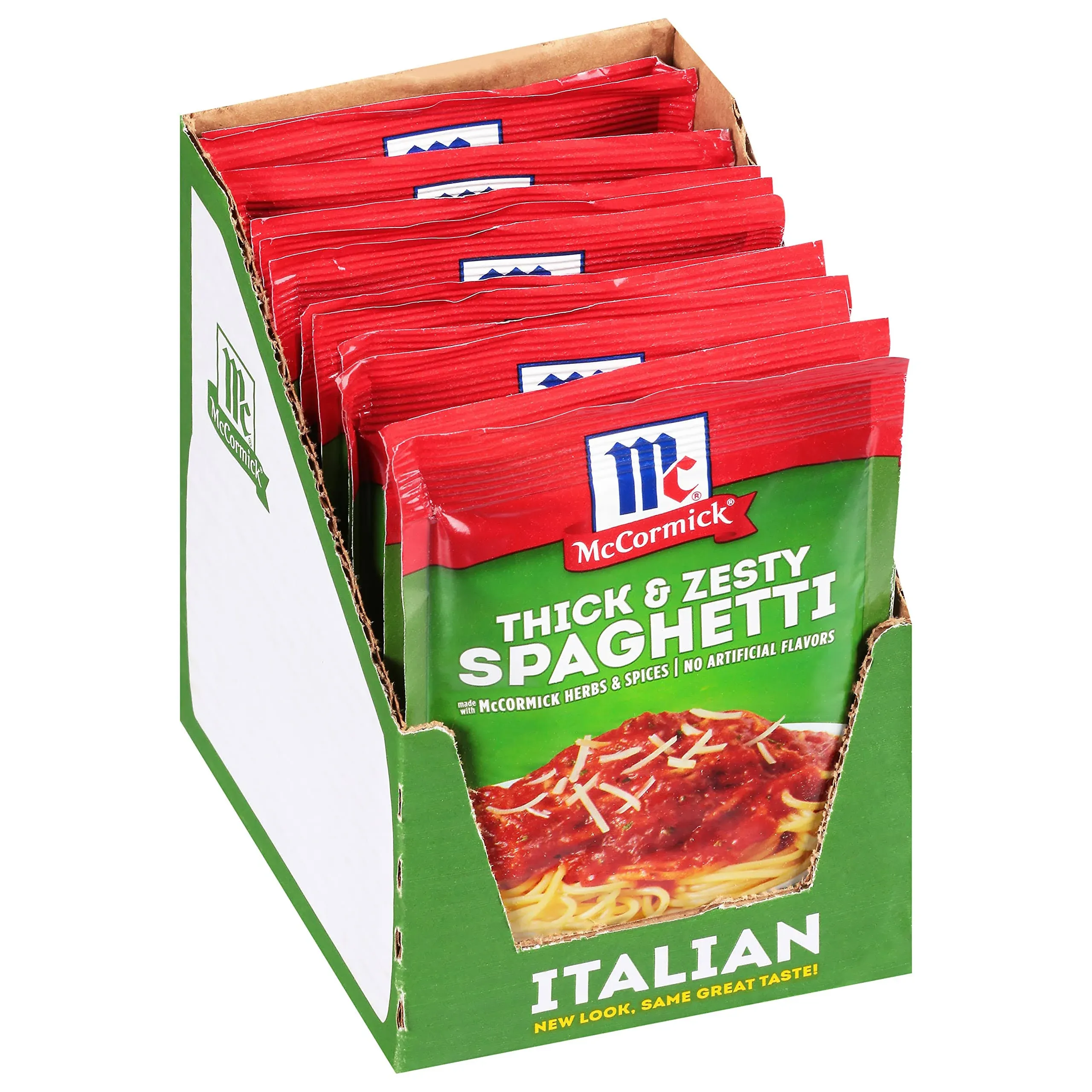 Mccormick Spaghetti Sauce, Italian, Thick & Zesty - 12 pack, 1.37 oz packs