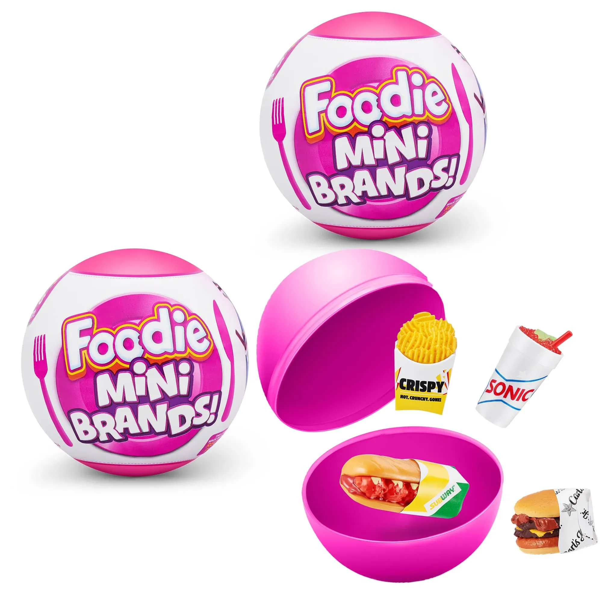 5 Surprise Foodie Mini Brands (2 Pack) by Zuru, Mystery Capsule Real Miniature B