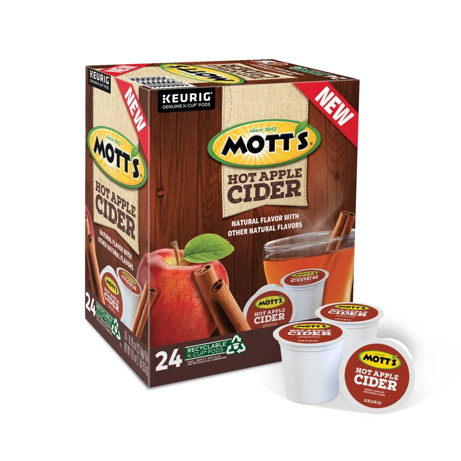 Mott's Hot Apple Cider Single Serve Keurig K-Cup® Pods - 24/Box