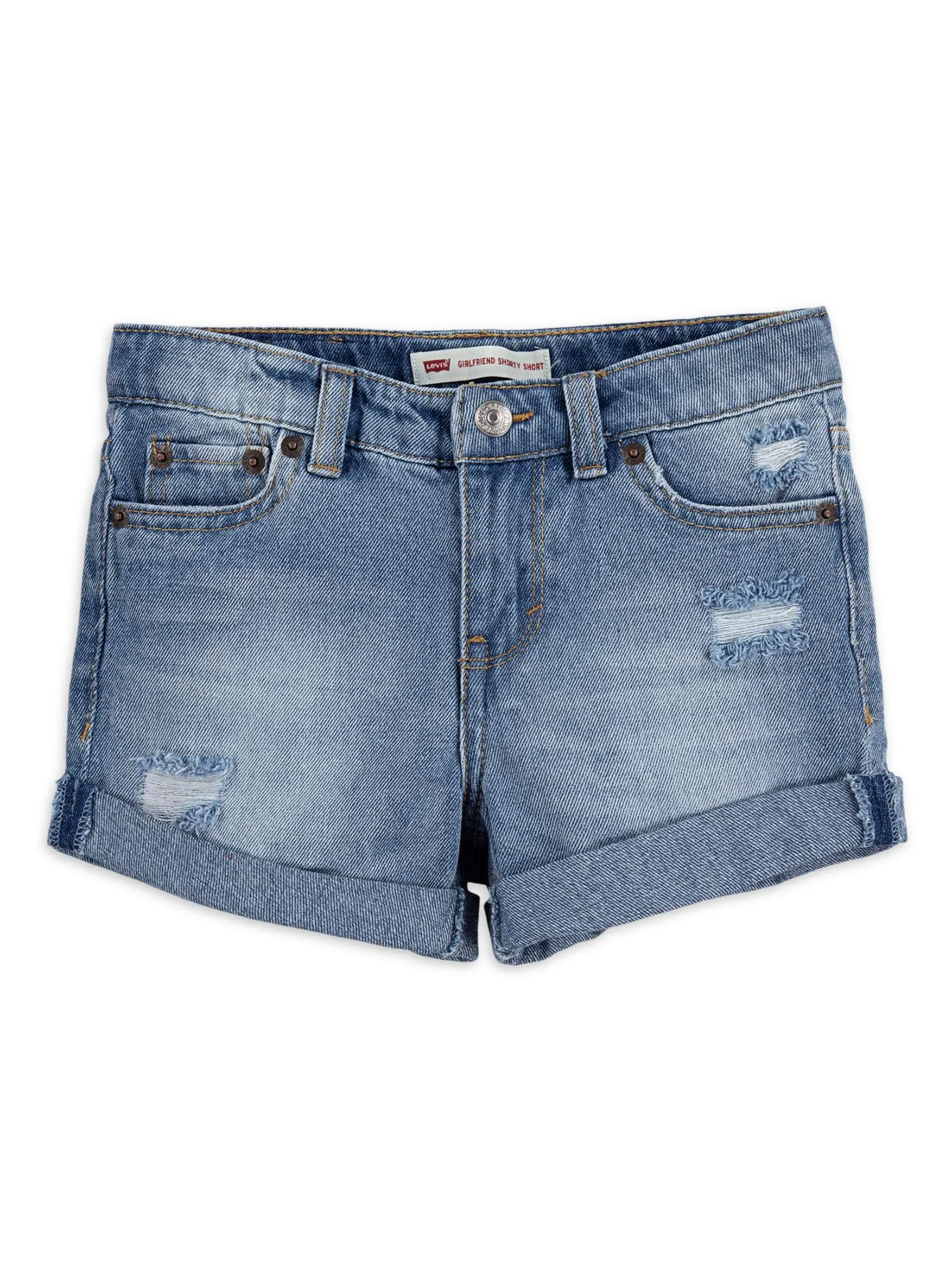 Levi's Girls' Girlfriend Fit Denim Shorty Shorts