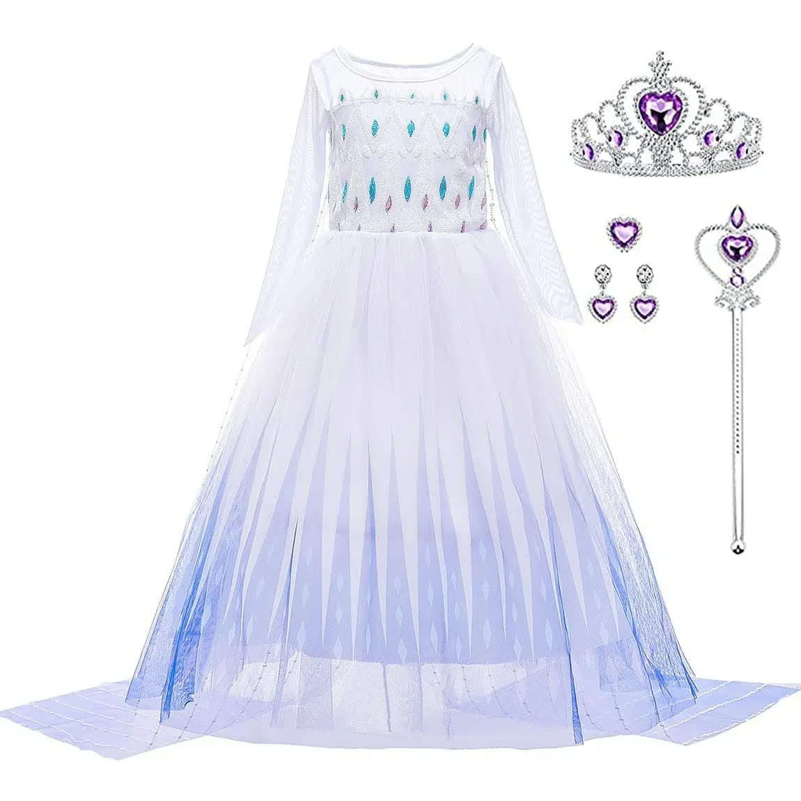 iTVTi Girls Princess Costume Halloween Cosplay Birthday Party Dress Up 3-12Years