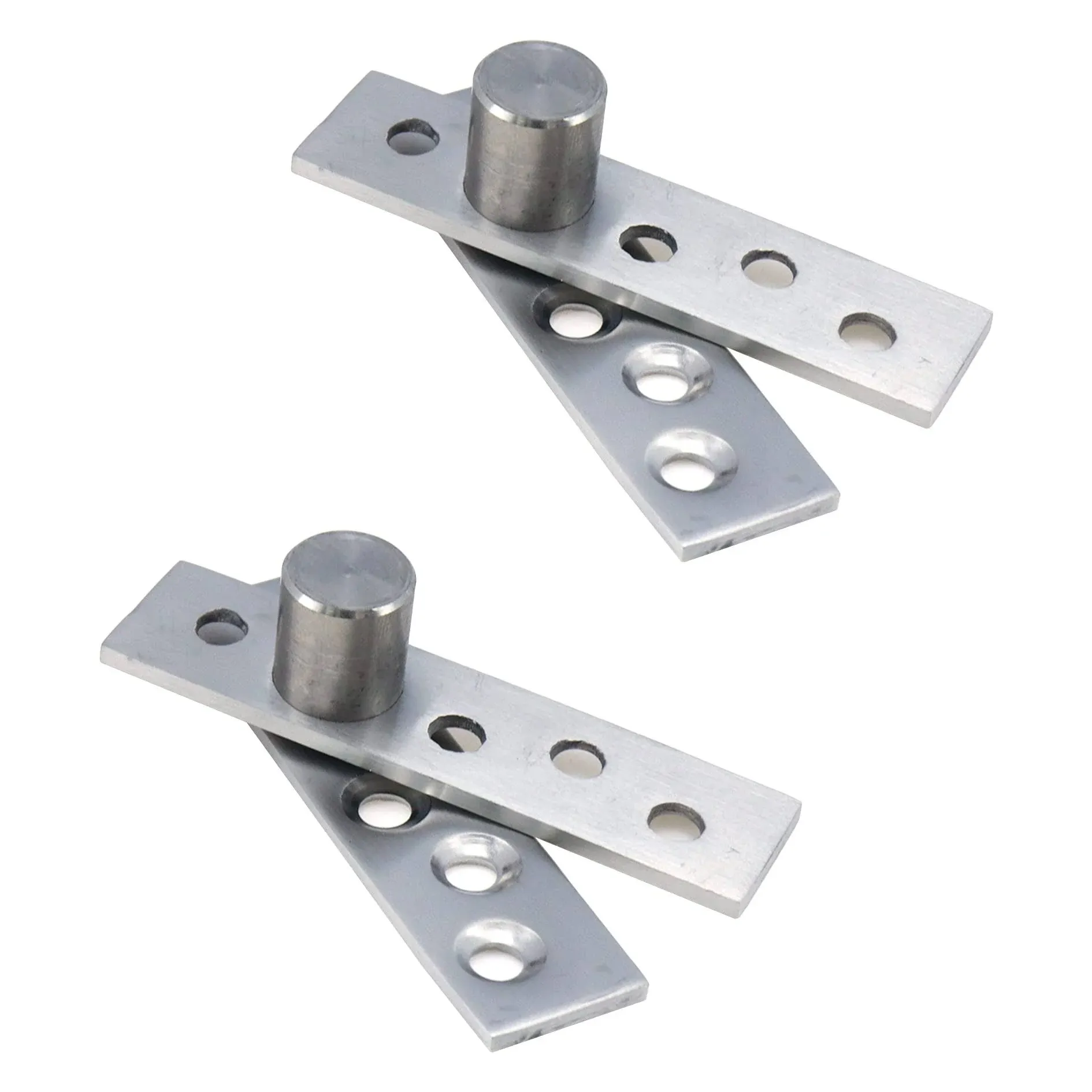 Sydien 2Sets Silver Stainless Steel 270 Degree Door Pivot Hinges (74X18X3Mm)