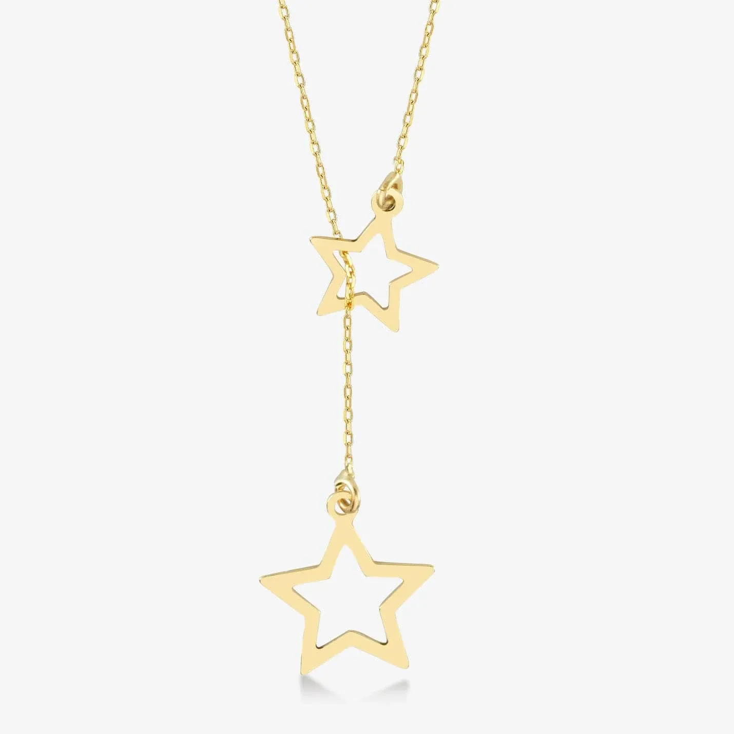 Stars Y-Necklace in 14K Solid Gold