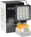 LIVOWALNY Cordless 20V Max LED Work Light for Dewalt 20v Battery, 60W 6000LM Flashlight, LED Flood Light, Battery Light with USB and Type C Charging