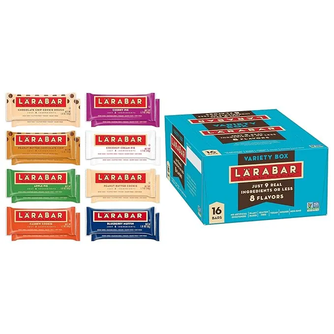 LÄRABAR Variety Pack, Gluten Free Vegan Fruit & Nut Bars, 1.7 oz, 16 ct