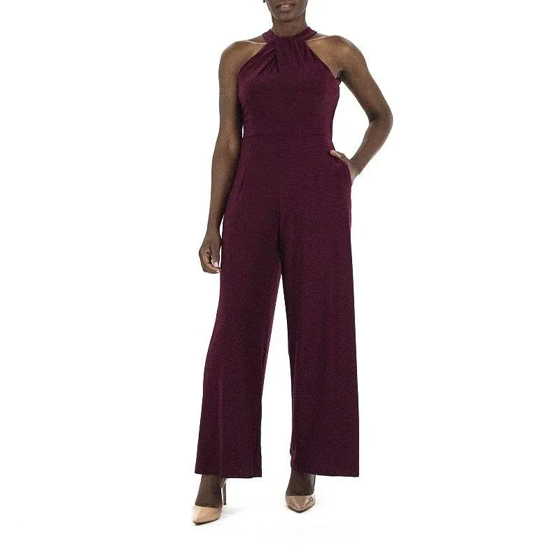 Nina Leonard Women's Twistneck Jumpsuit, Medium