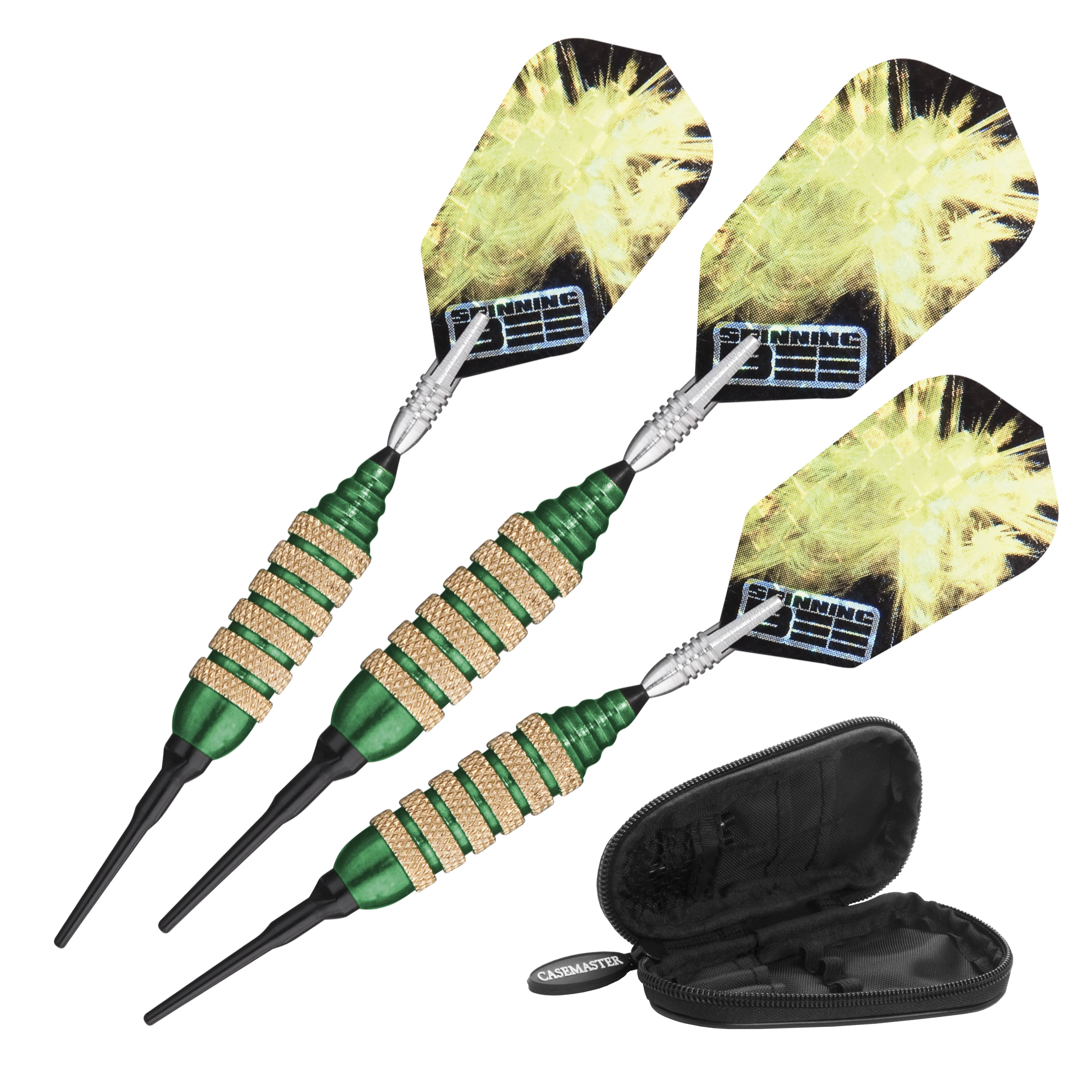 Viper Spinning Bee Soft Tip Darts with Casemaster Storage/Travel Case, Green, 16 Grams