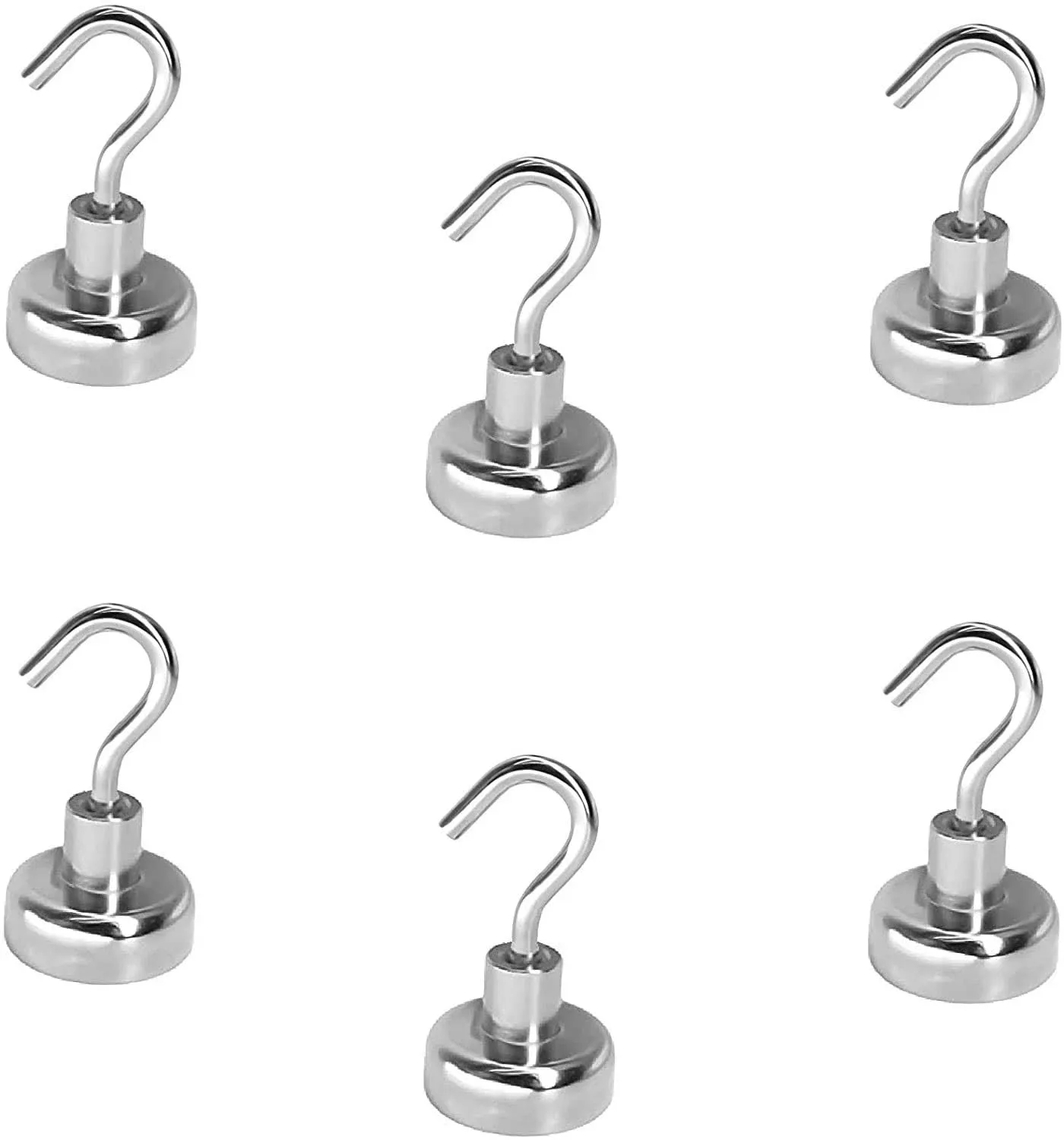 Magnetpro 6 Pieces Magnetic Hooks Super Suction 62 lb Force Hanging Mighty ...