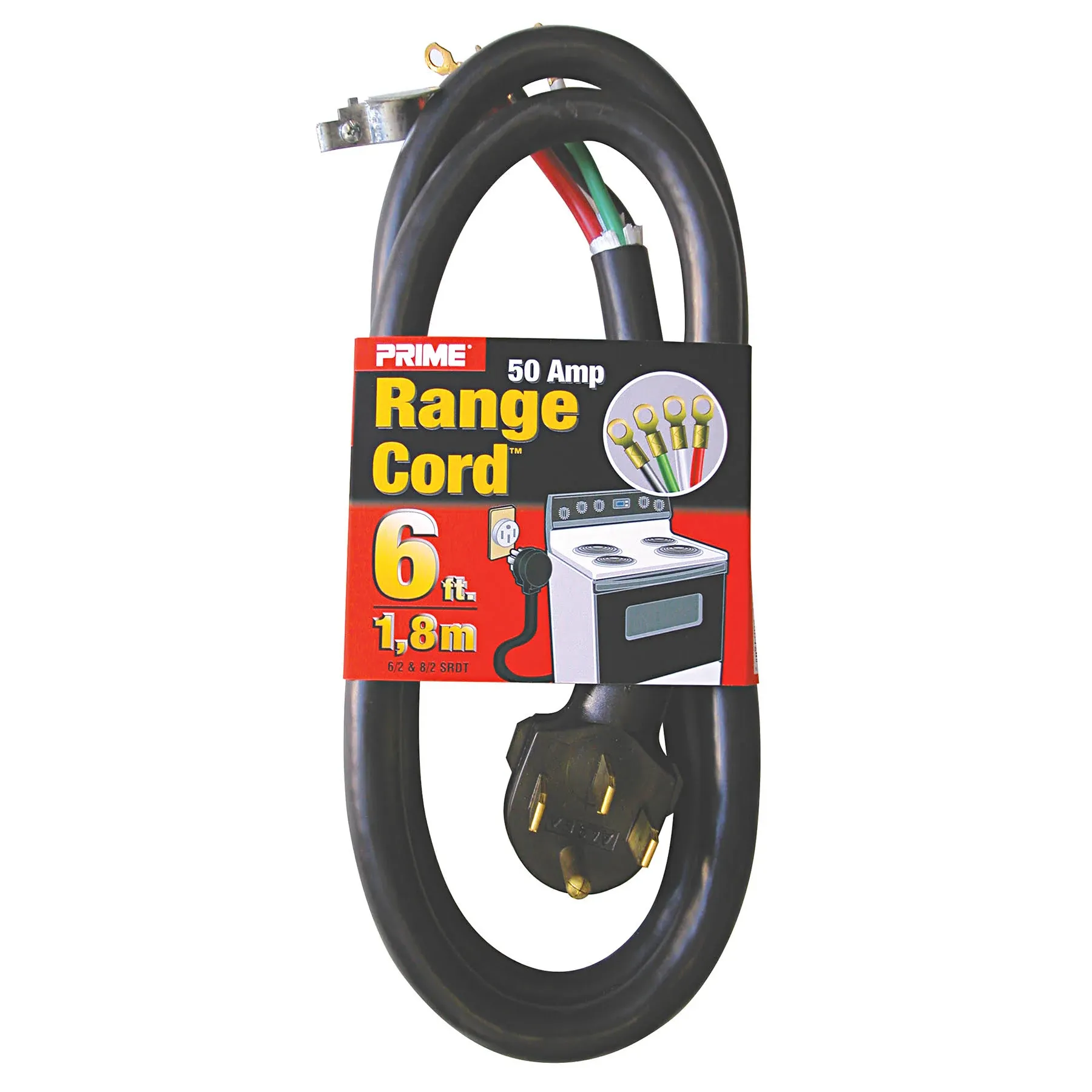 CCI, Range Cord, 622-49626, 6FT, Black, 4 Prong, 50A, 12500W  NEMA 14-50