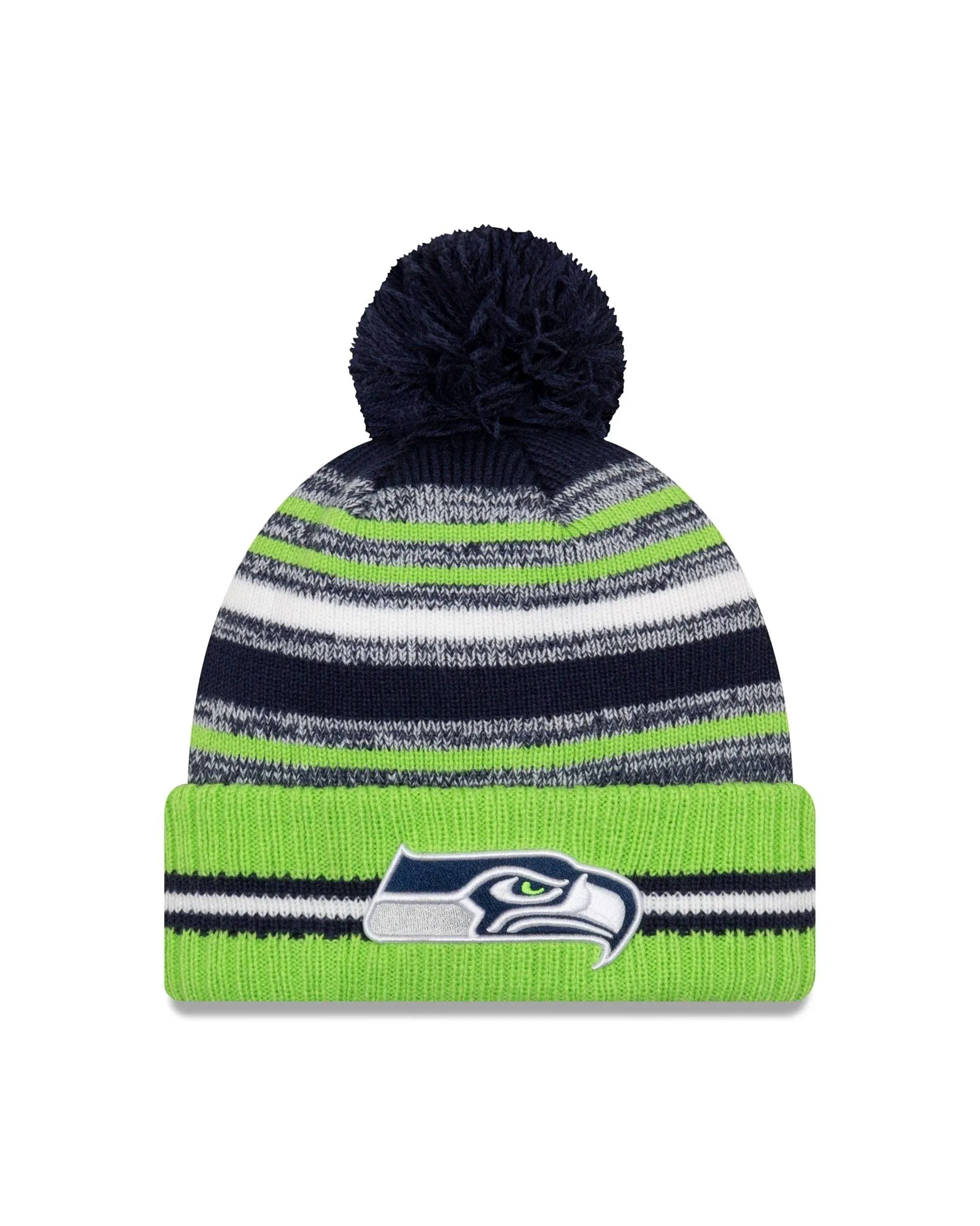 "Seattle Seahawks Men's New Era Sport Cuffed Pom Knit Hat"