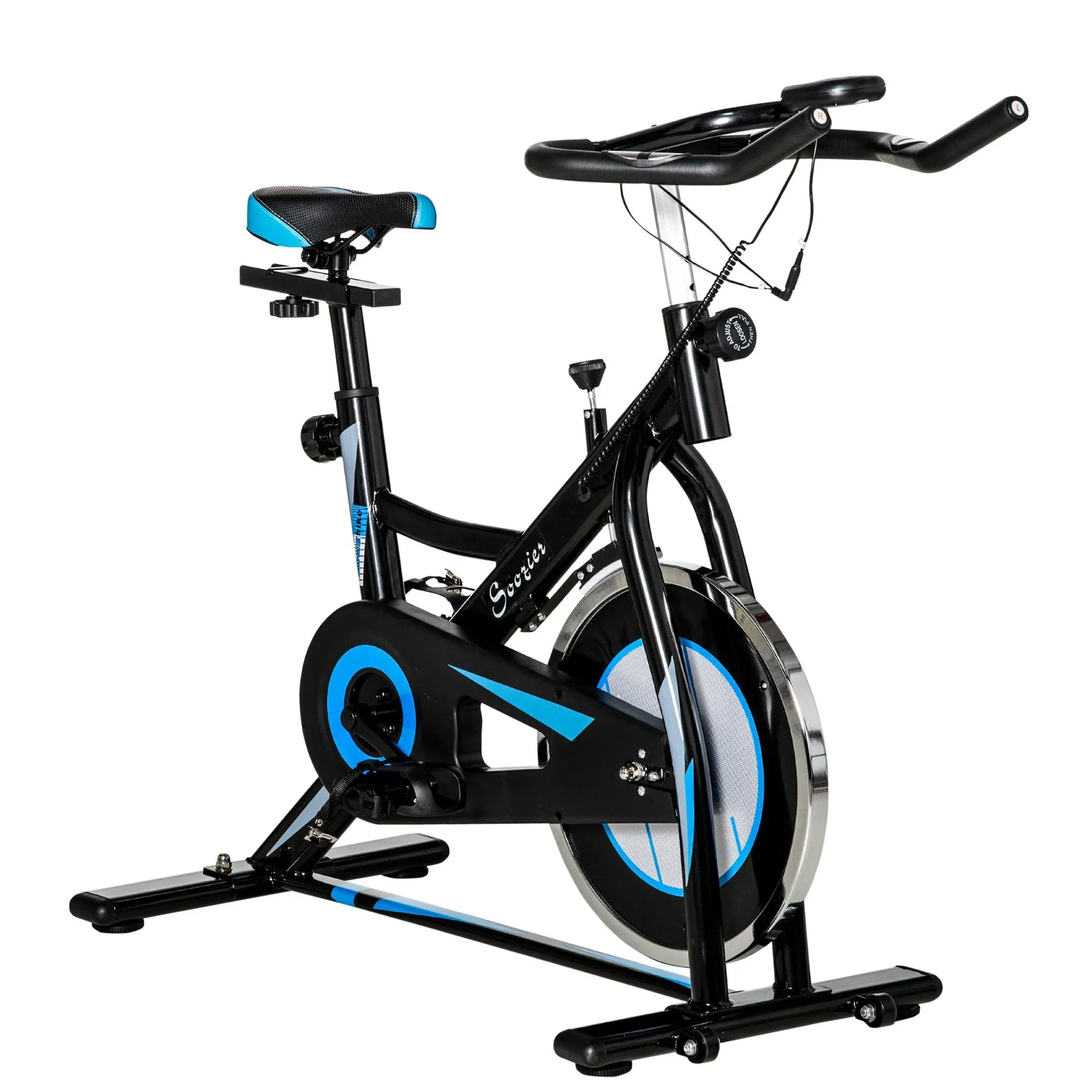 Adjustable Indoor Cycling Bike w/ LCD Monitor, Handlebars, 22 lbs. Weight Limit