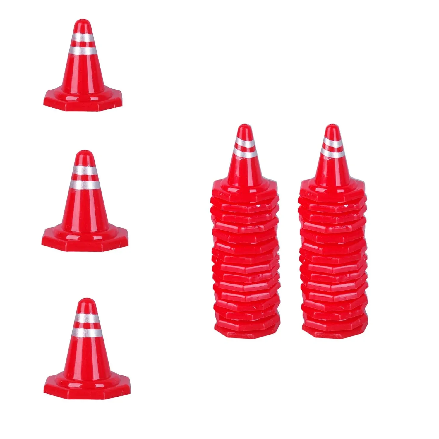 30pcs Miniature Plastic Trafficmini Traffic Cones Toymini Road Parking Signs For