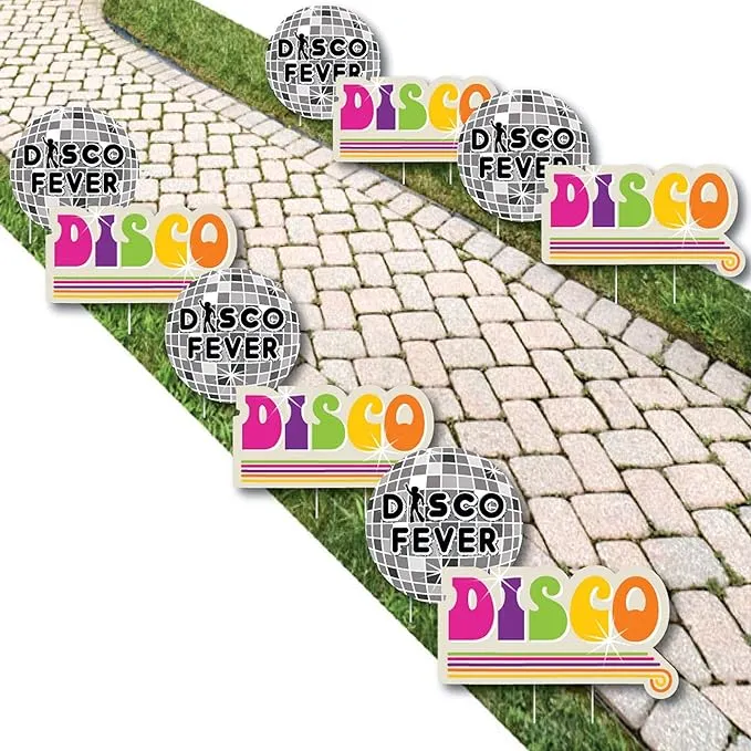 "70's Disco - 1970s Lawn Decorations - Outdoor Yard Art Decorations - 10 Piece"