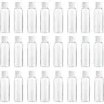 Juvale 24 Pack Plastic Empty 2oz Travel Bottles with Flip Cap, Refillable Containers for Toiletries, Lotion, Liquid