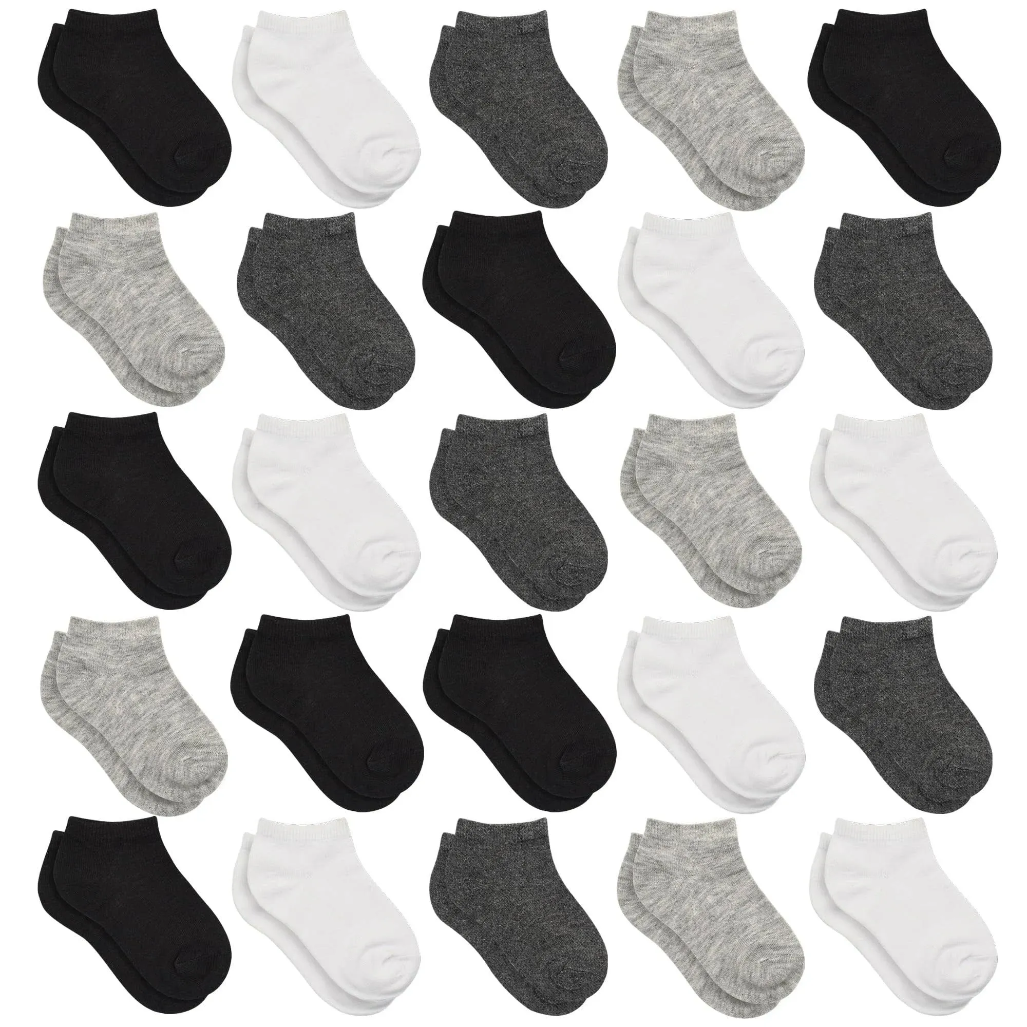 SPTRAMLE Kids Socks, 25 Pairs Toddler Socks Low Cut for Boys Girls Kids(10-14 ...