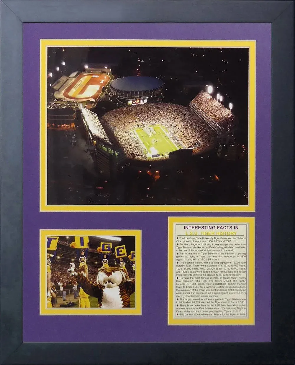 Legends Never Die Louisiana State Tigers Tiger Stadium Framed Photo Collage, ...