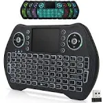 Bl Mini Wireless Keyboard Remote Control with Touchpad Mouse Combo, Backlit 2.4GHz Mini Keyboard Wireless USB Dongle Rechargeable Li-Ion Battery for