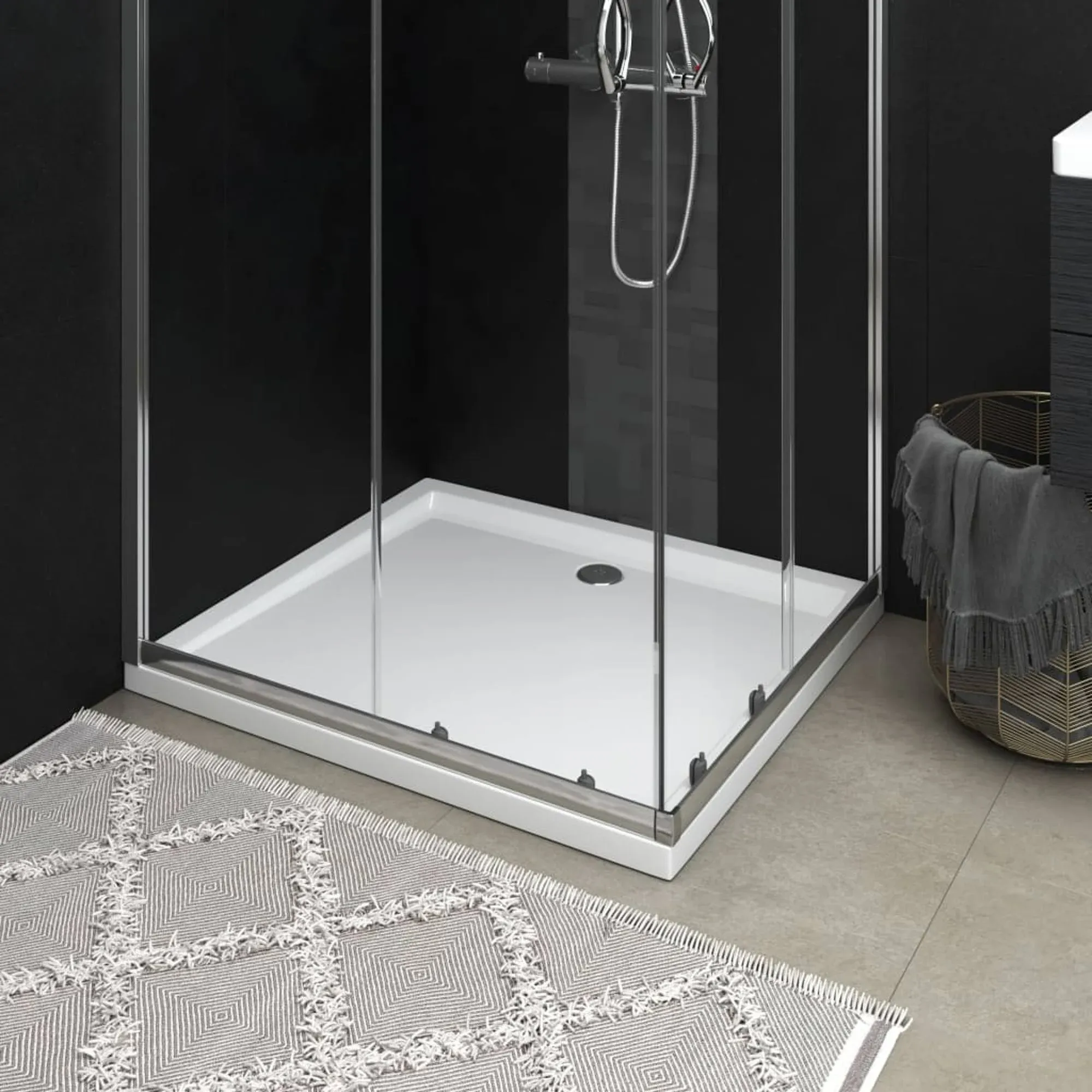 vidaXL Rectangular ABS Shower Base Tray White 31.5"x35.4"