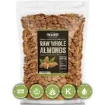 Raw Almond 48 oz (3 lb) | Natural | Whole | Batch Tested Gluten & Peanut Free | No PPO | Non-GMO | No Herbicide | Healthy Protein boost | Premium Quality | Try the difference!!