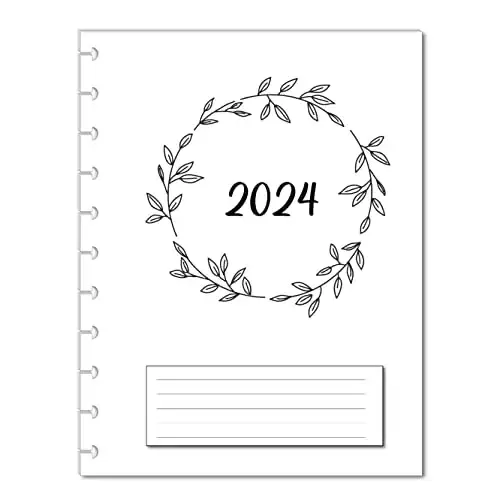 2024 Monthly Planner Calendar Refills fits 11-Disc (8.5 x 11 inches) Planners Such as; TUL Letter, Big Happy Planner, Staples ARC Notebook, Levenger Circa, NOTIQ Letra, Marta Stewart (Flora)