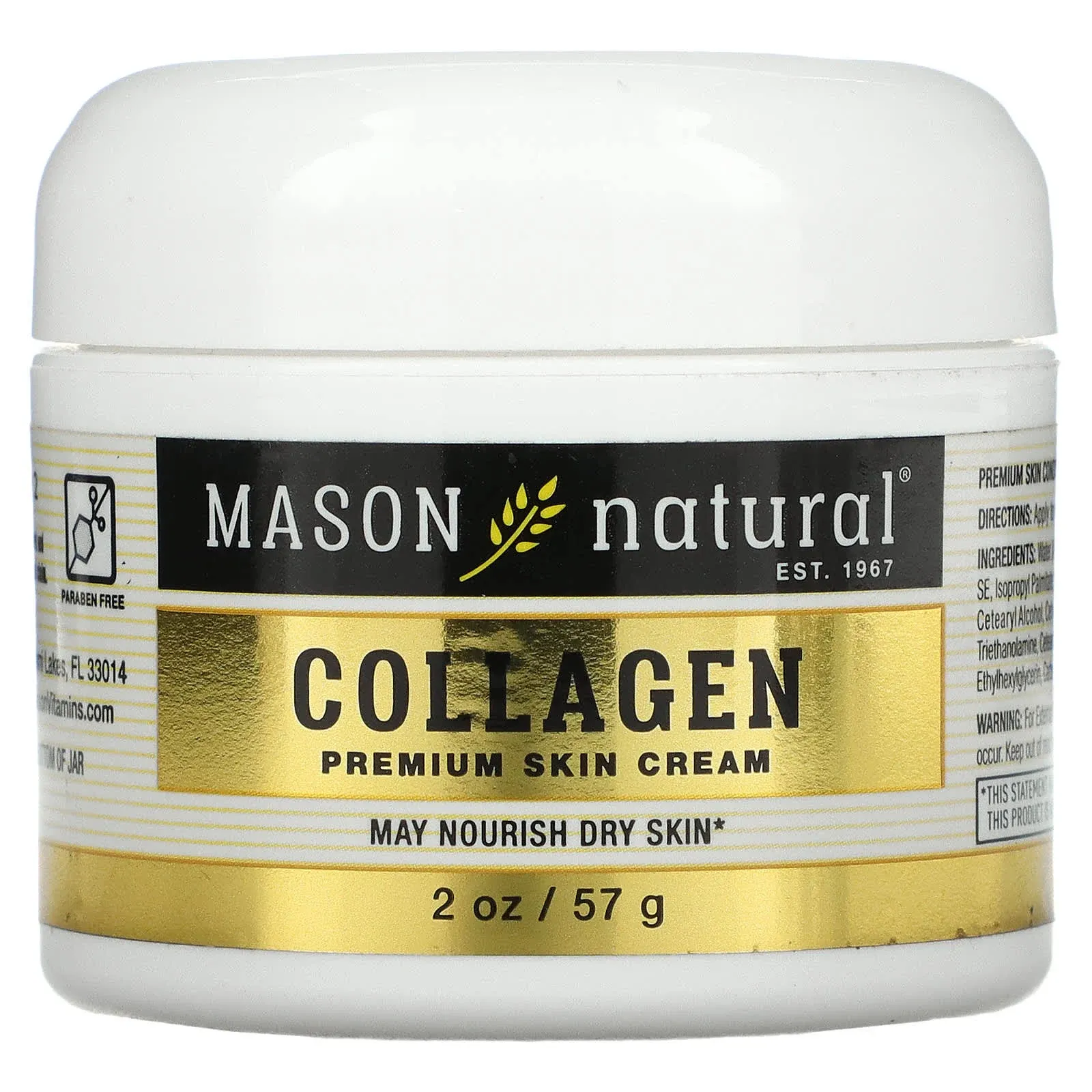 Mason Natural Beauty Cream, Collagen, Pear Scented - 2 oz