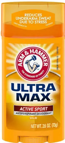 Arm & Hammer Ultra Max Antiperspirant Deodorant, Solid, Active Sport