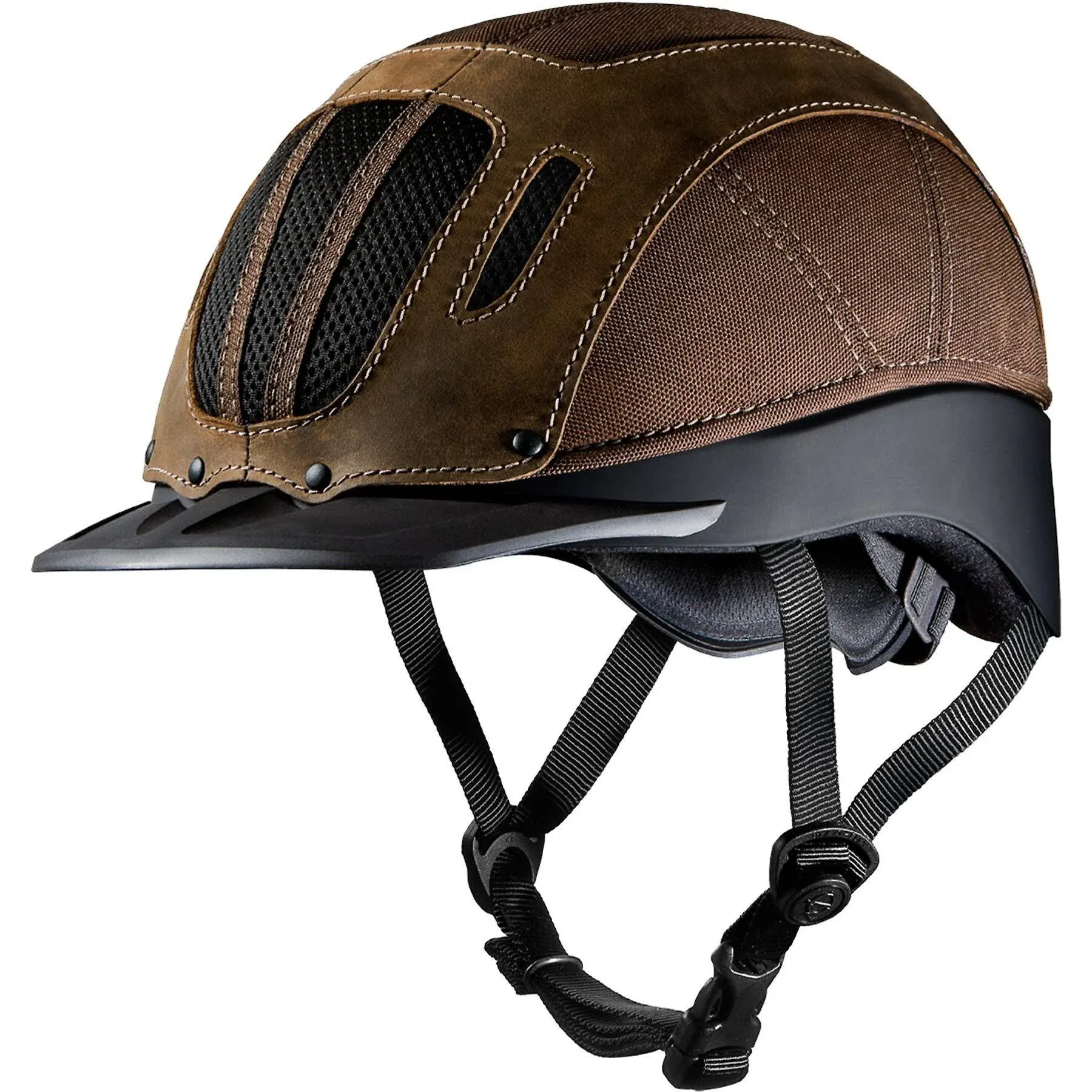 TROXEL SIERRA LEATHER VENTED WESTERN RIDING SAFETY LOW PROFILE HORSE HELMET