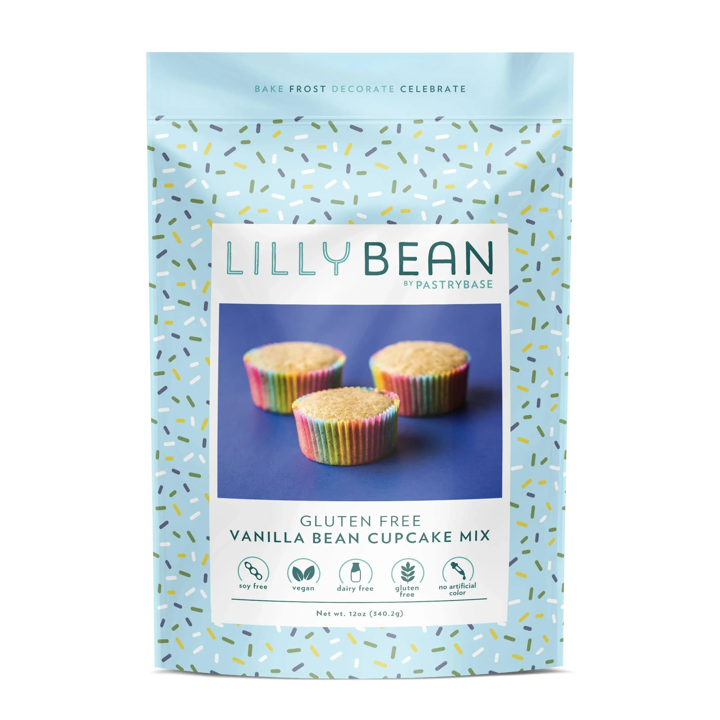 Lillybean Cupcake Mix, Gluten Free, Vanilla Bean - 12 oz