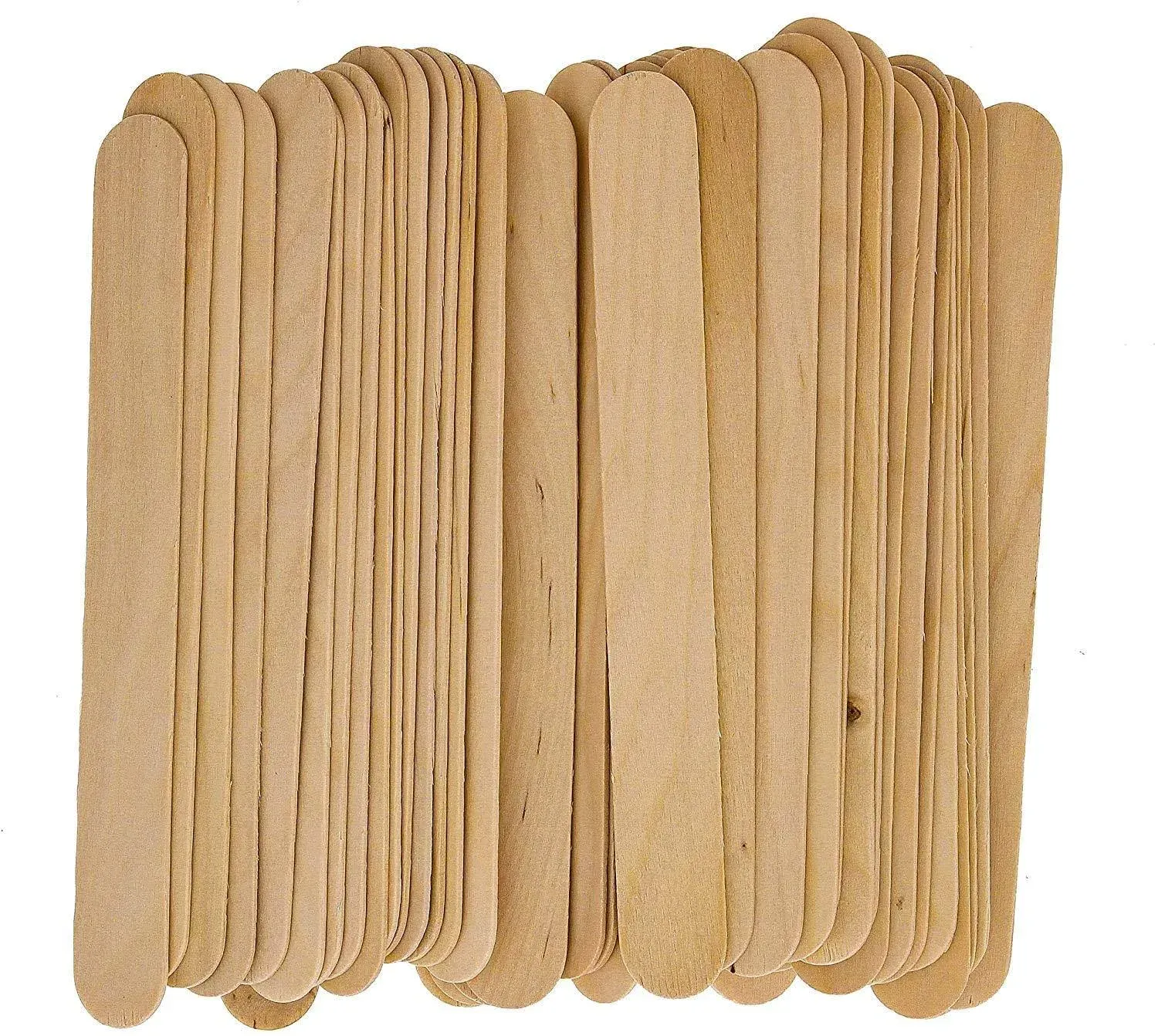 Dukal Large Wooden Wax Sticks - Body Hair Removal Applicator for Waxing, ¾” x 6” (Pack of 100)