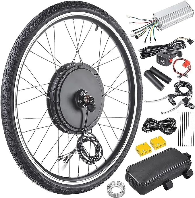 AW Electric Bike Conversion Kit 48V 1000W 26" Front/Rear Wheel Powerful Motor E-Bike Conversion Kit Dual Mode Controller Twist Throttle/Thumb Throttle Ebike Wheel Kit