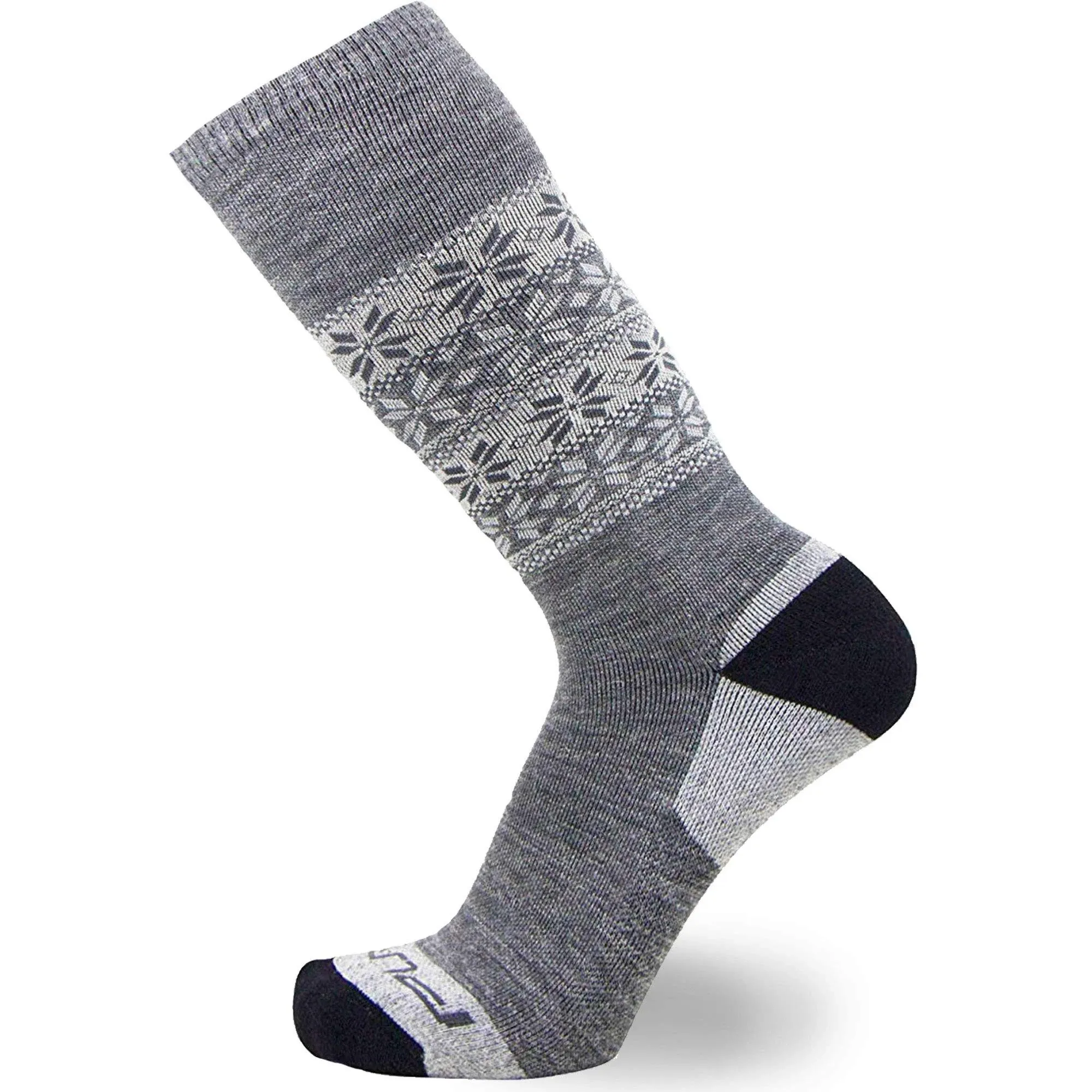 Pure Athlete Kids Alpaca Wool Ski Socks - Warm Small-Medium, Gray - 1 Pair 