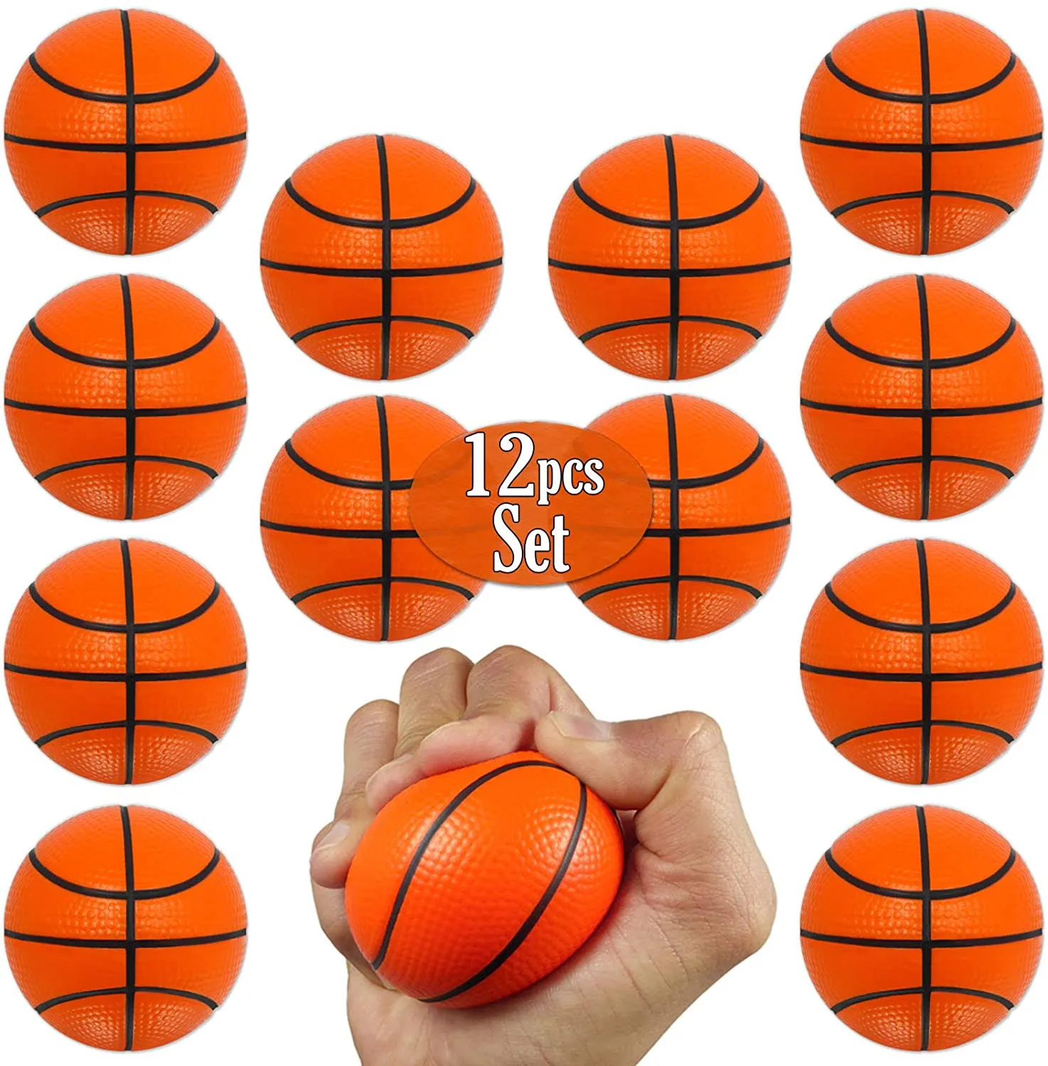 Mini Basketball Stress Balls 12 Pcs Pack | 2.5” inch Mini Basketballs for Kids ...