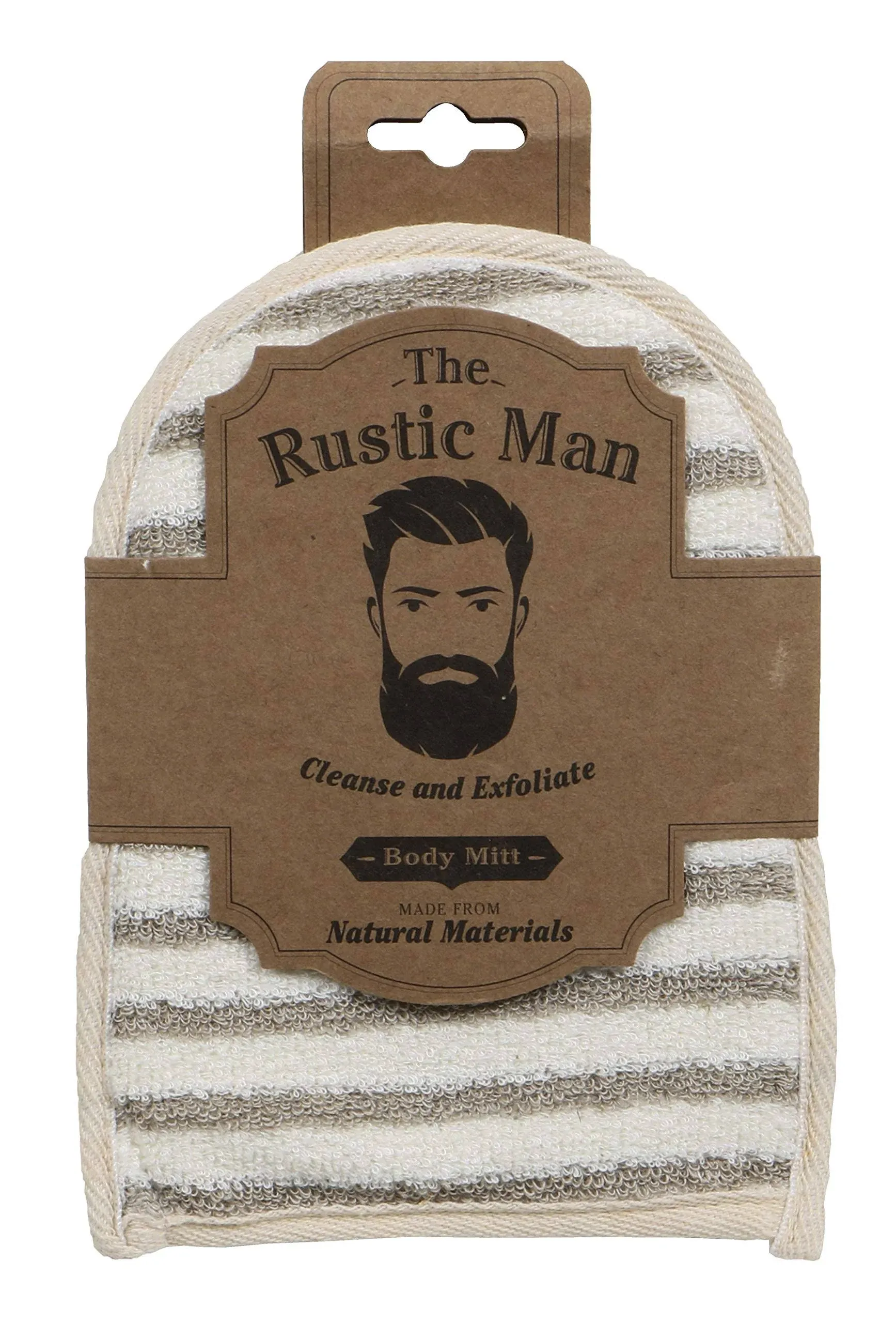 Evriholder The Rustic Man Body Mitt, Cream 2 Count