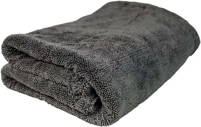 ExoForma Mega Car Drying Towel from No Streaks, Scratches, or Water Spots - Large Premium 1200 GSM Microfiber - Double Twist Pile & Edgeless Design for 1 Quick & Effortless Dry - 24” x 36”