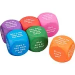 Learning Resources Conversation Cubes - 6 Pieces, Ages 6+ Foam Cubes for Social Emotional Learning, School Counselor Supplies, Speech Therapy Toys, Ice Breaker Cubes,Stocking Stuffers