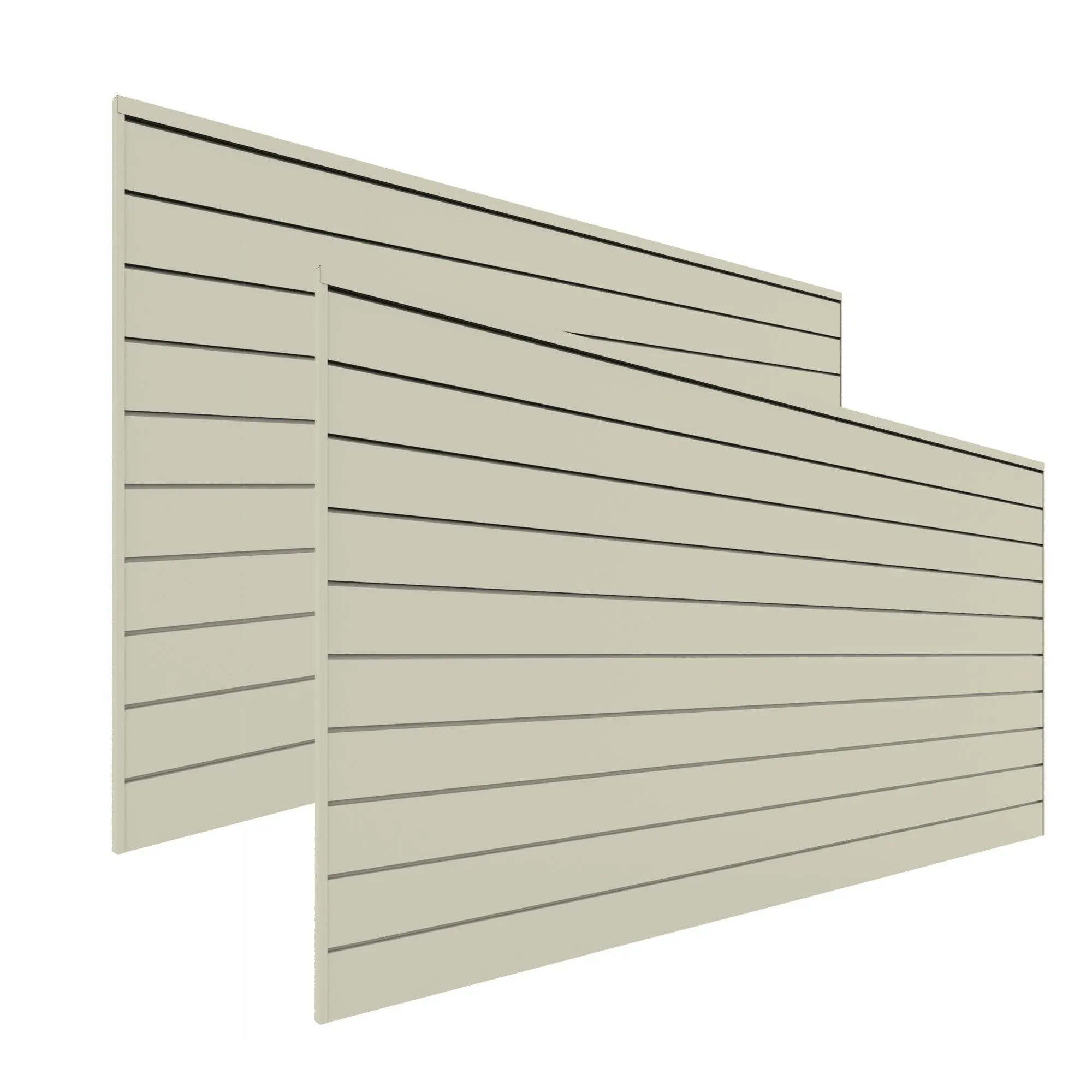 Proslat 8 ft. x 4 ft. PVC Slatwall - 2 Pack 64 Sq ft Sandstone P88209