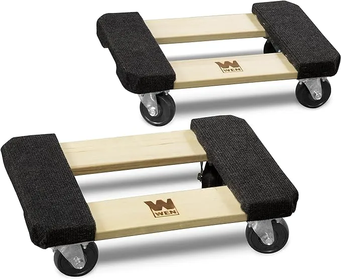 1320 lbs. Capacity 12-by-18 in. Hardwood Furniture Dolly (2-Pack)