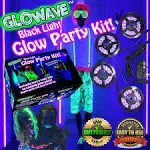 Black Lights for Glow Party! 115W Blacklight LED Strip kit. 4 x UV Lights to surround your Neon Party.