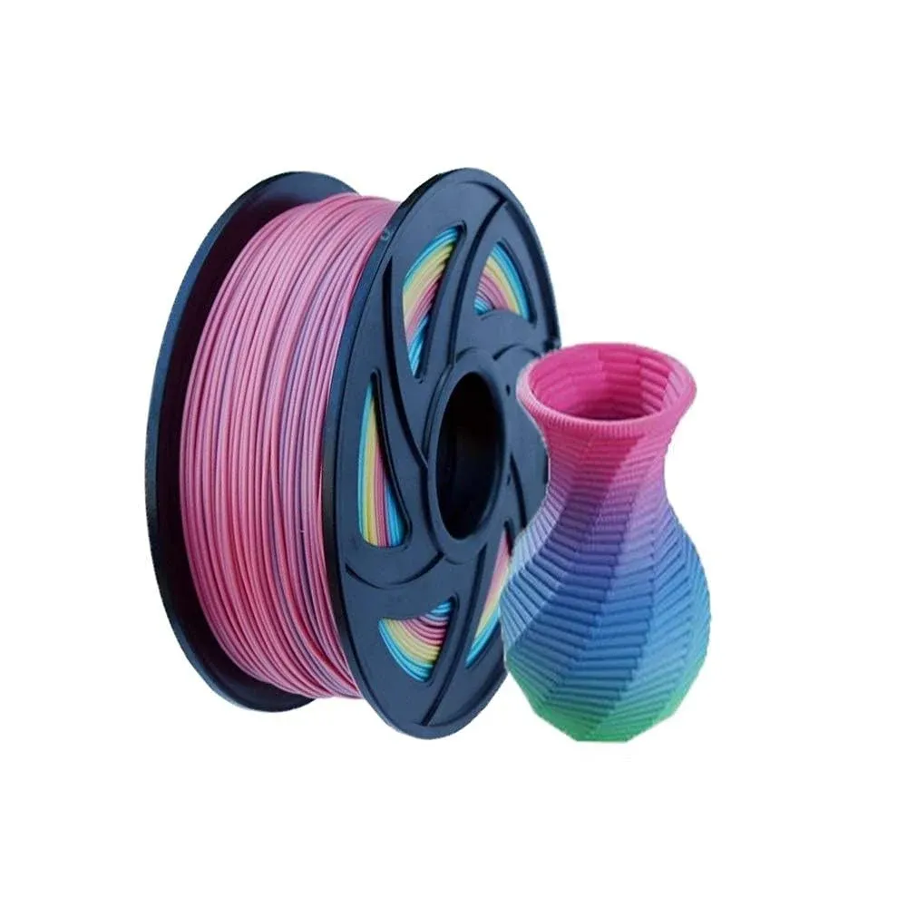 Lee Fung 1.75mm PLA Plus(PLA+) Rainbow Multicolor 3D Printer Filament 1kg(2.2lbs)