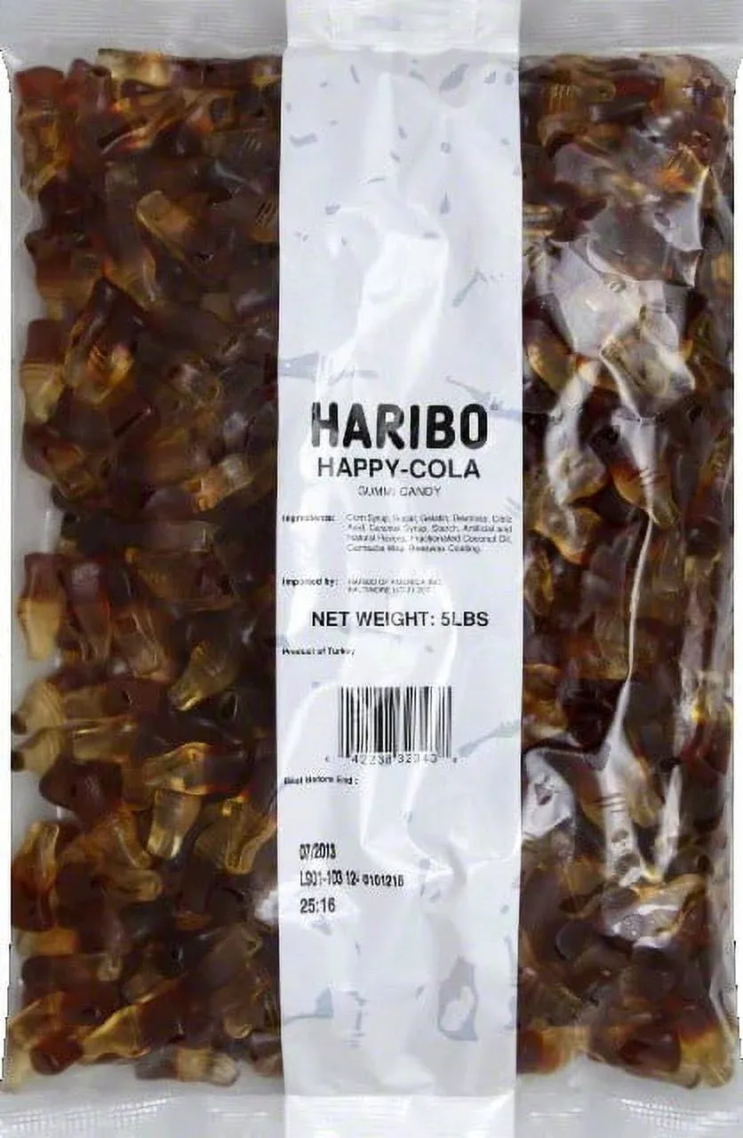 HARIBO Gummi Candy, Happy-Cola, Bulk 5 lb. Bag