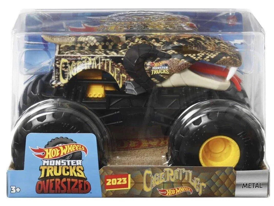 HOT WHEELS MONSTER TRUCKS CAGE RATTLER 1:24 SCALE OVERSIZED  **NEW 2023**