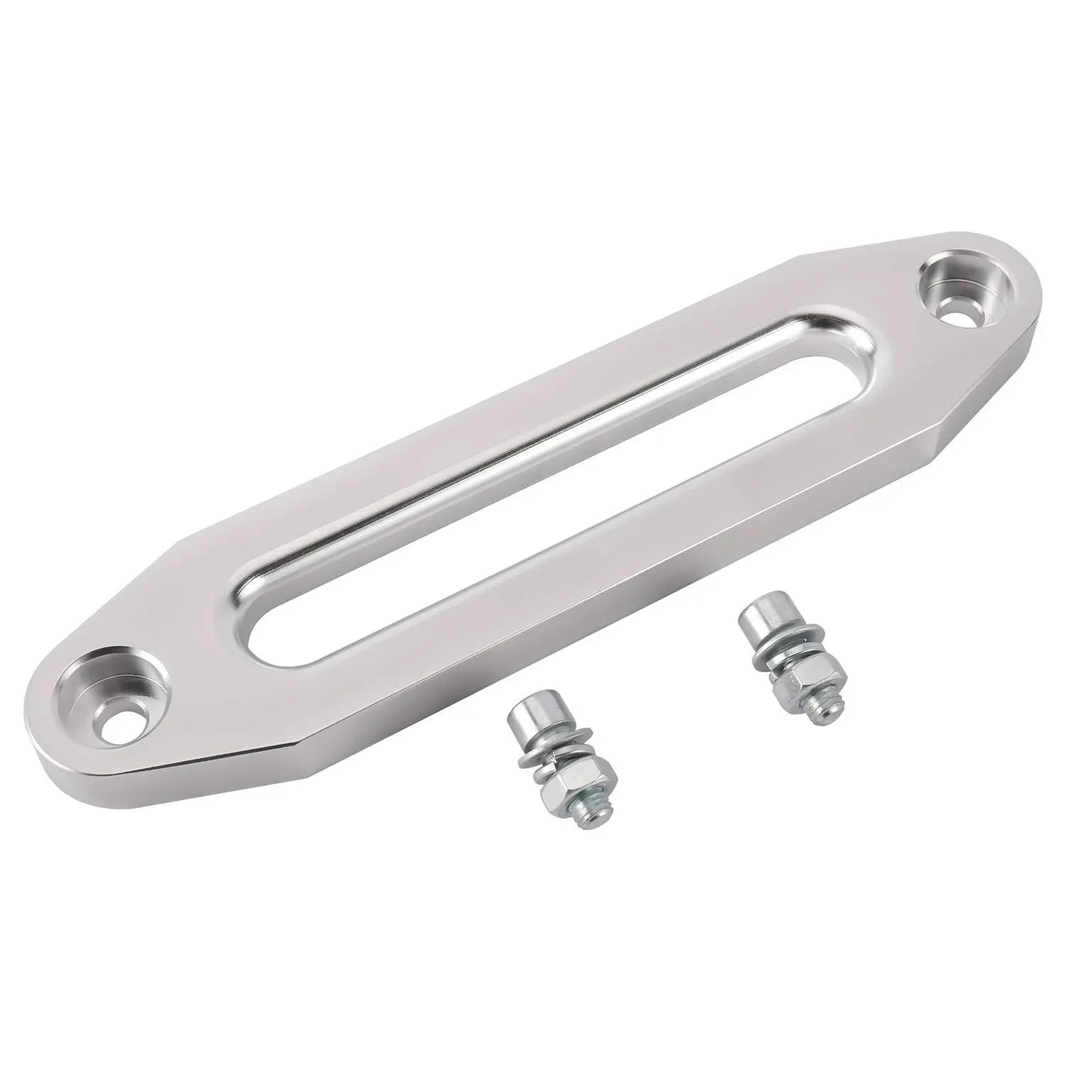 Yaekoo 10" Billet Polished Aluminum Hawse Fairlead Load Capacity 8000-15000 lbs with Mounting Hardware for Synthetic Winch Rope (Silver, 10")