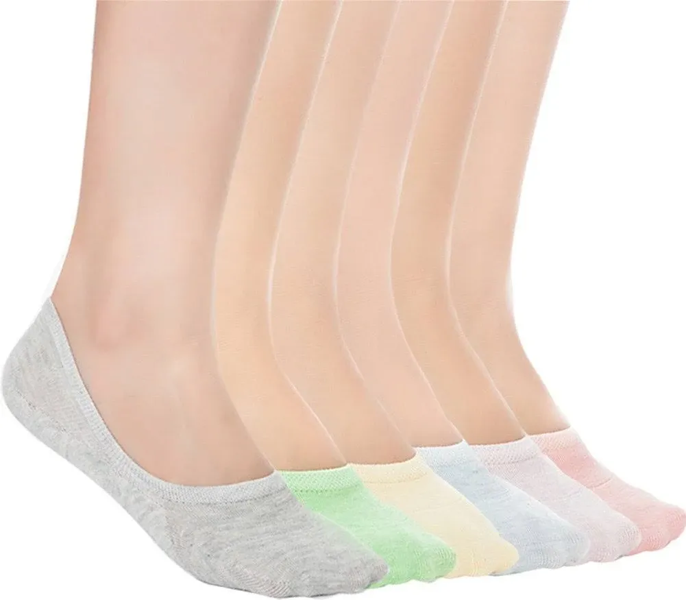 6 Pairs Women’s Casual No Show Socks Anti-Slip Socks