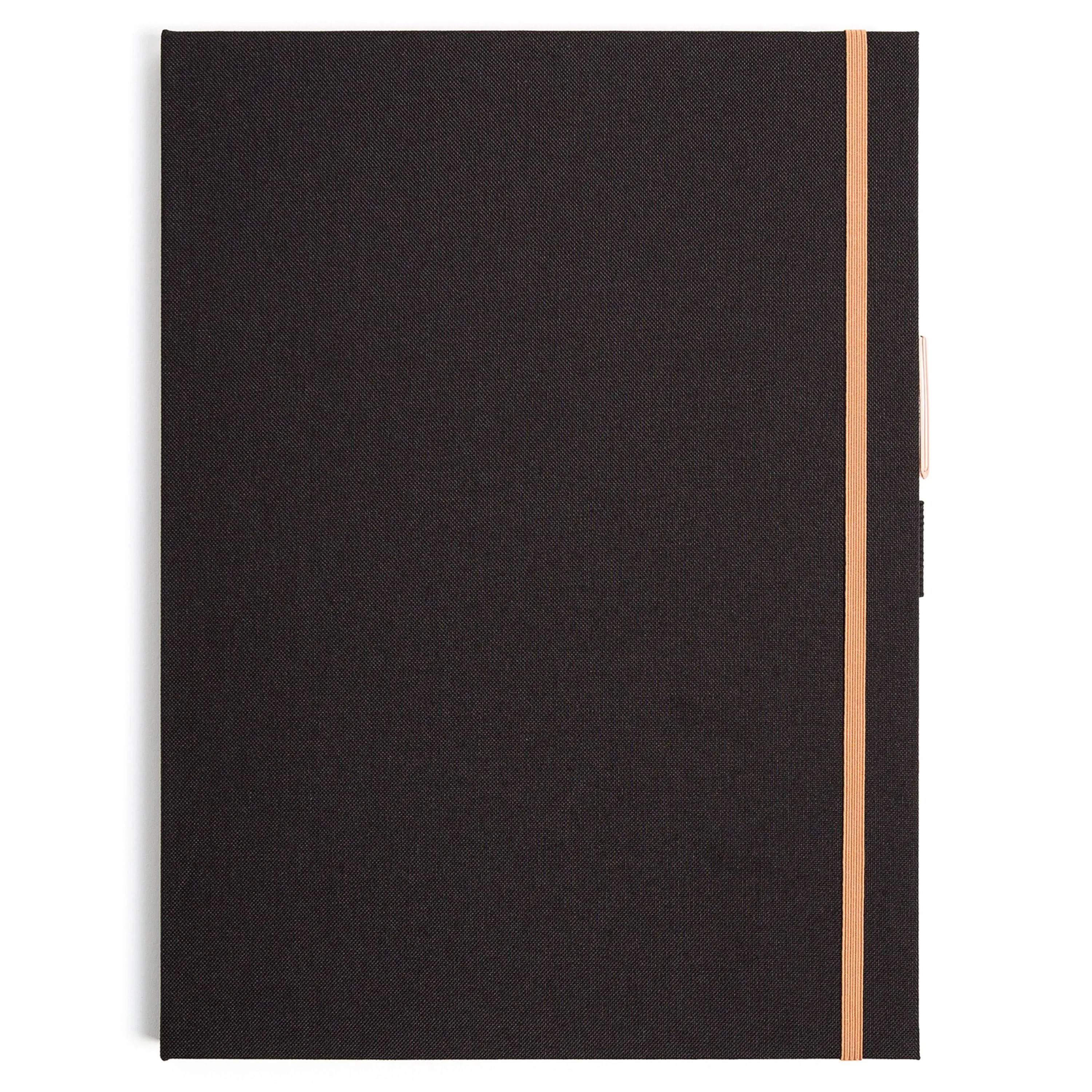 U Brands® Linen Padfolio With Porous Pen, 12-1/2" x 9-3/4", Black